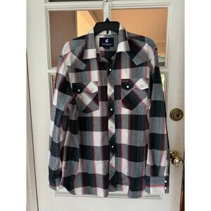 Rocawear Long Sleeved Red & Green Plaid Men’s Shirt Size XL Cotton Blend